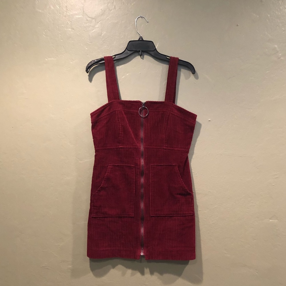 Forever 21 zip front corduroy mini dress